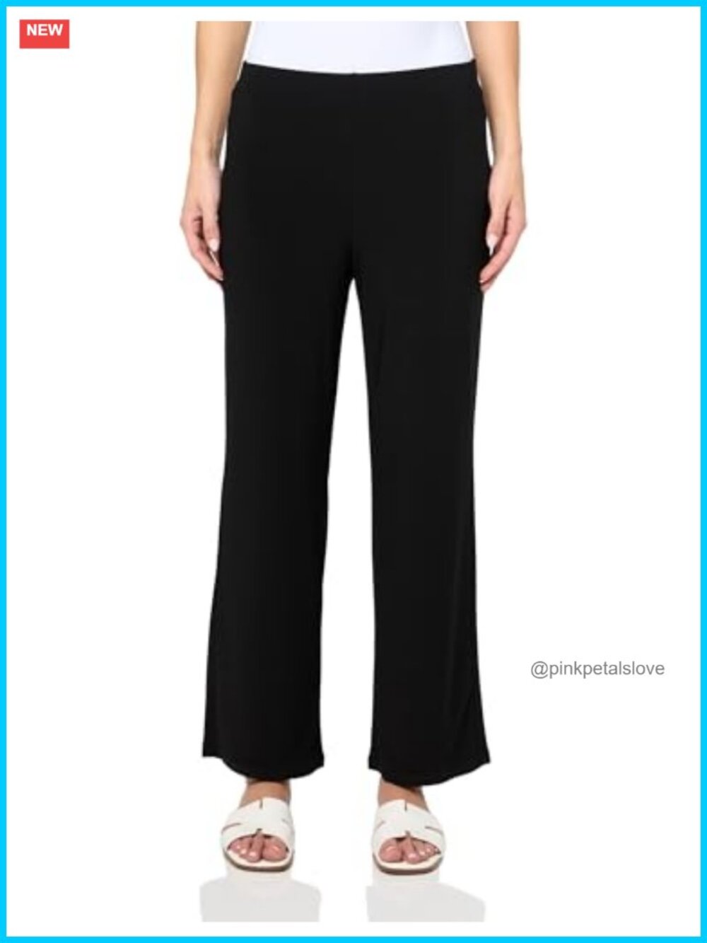 Wide Leg Cropped Jersey Pants Petite Business Office Trouser